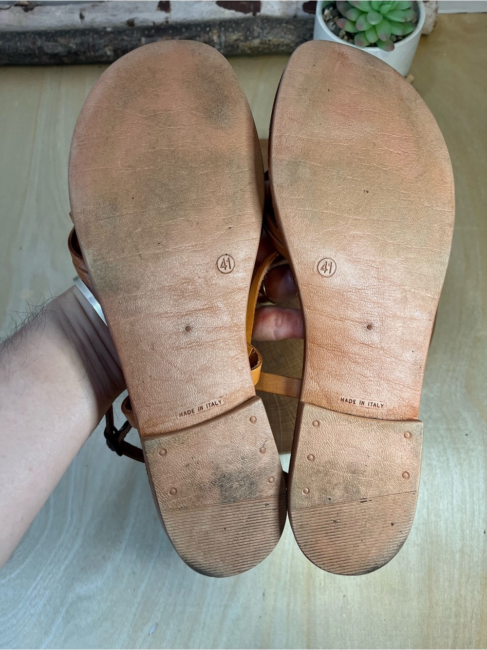 Bottega Italiana Leather Sandals Size 41 - Picture 12 of 13